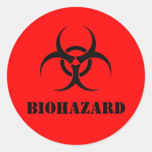 Red BIOHAZARD Avertissement Étiquette Halloween Pr