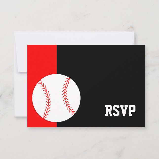 Red Black Basball Bar Mitzvah RSVP (Devant)