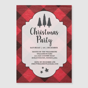 Red Black Buffalo Plaid Christmas Party Magazine