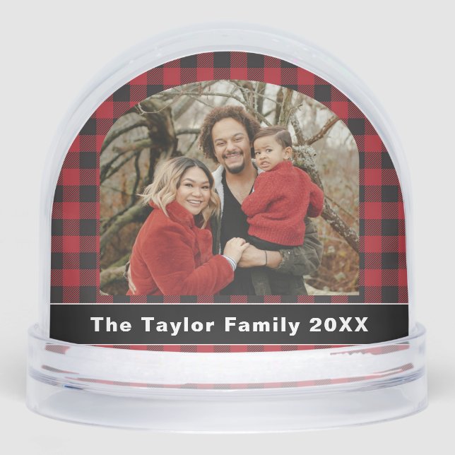 Red & Black Buffalo Plaid Family Photo Christmas (Avant)