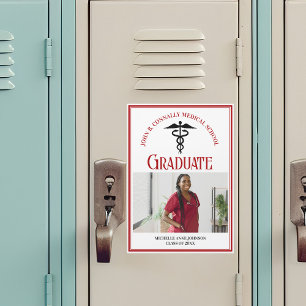 Red Black Médicale School Graduation Magnet photo