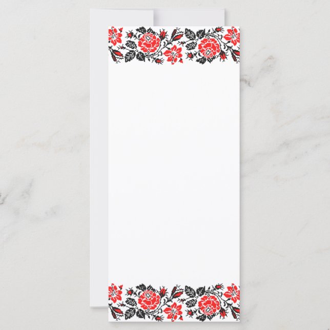 Red & Black Rose cross-stitch Russian Pattern (Devant)