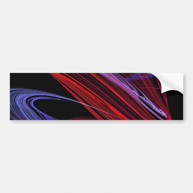 Red Blu Abstract Fractal Background Bumper Sticker (Devant)