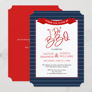 Red Blue I Do BBQ Bridal Show Invitation