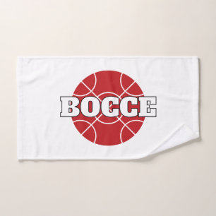 Red Bocce Ball Design personnalisé cadeau serviett