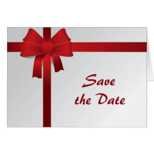 Red Bows Winter Wedding Enregistrer la date