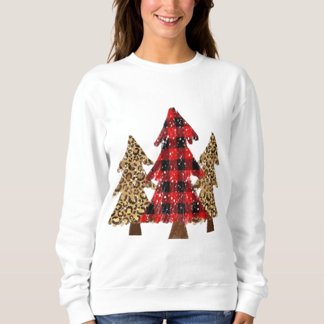 Red Buffalo Plaid Christmas Tree Sweatshirt (Devant)