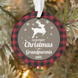 Red Buffalo Plaid Grand-parents 1er Noël