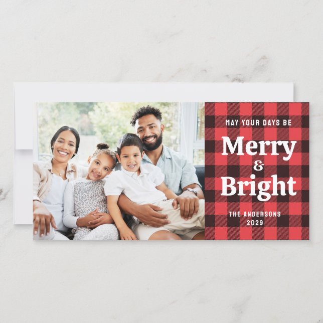 Red Buffalo Plaid Joyeux et Bright Photo (Devant)