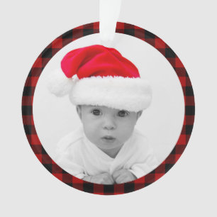 Red Buffalo Plaid - Photo de bébé - Grands-parents