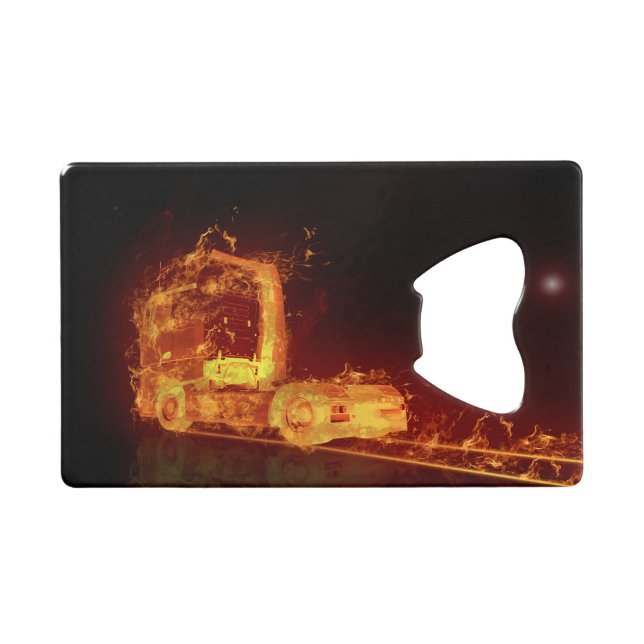 Red Burning Truck in Fire Flames (Devant (Horizontal))