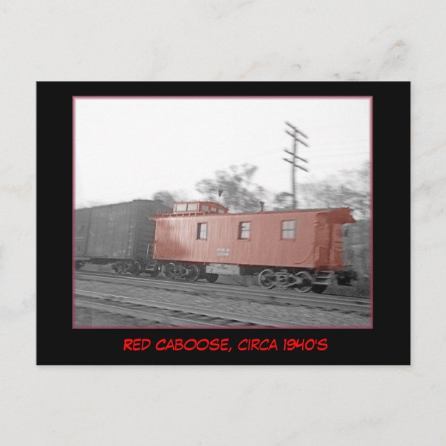 Red Caboose, carte postale des années 1940 (Devant)