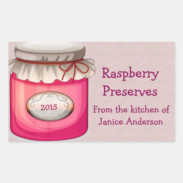 Red Canning Jar Design Canning Étiquette (Devant)
