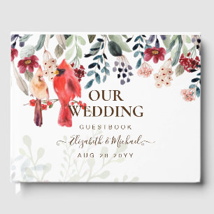 Red Cardinal Birds Mariage Livre d'or