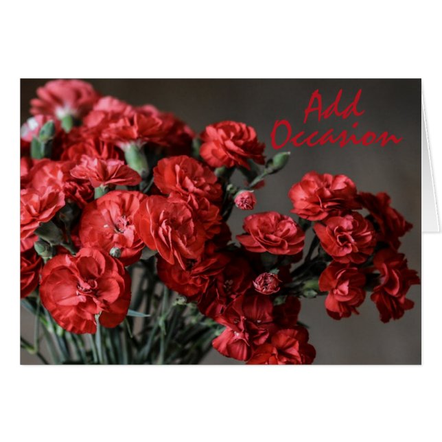  Red Carnations, Any Occasion Greeting Card (Devant horizontal)