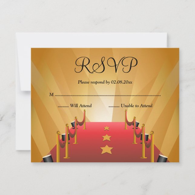 Red Carpet Hollywood Star Bat mitzvah RSVP (Devant)