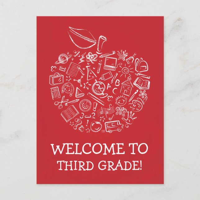 Red Chalkboard Enseignants Apple Carte postale (Devant)