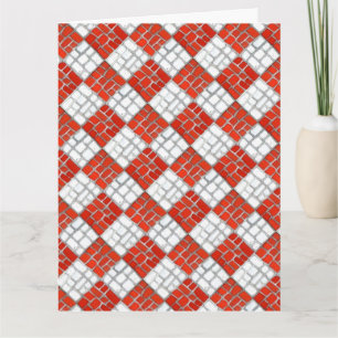 RED CHECK MOSAIC Grande carte de Noël