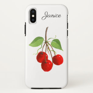 Red Cherry Bunch iPhone X Coque