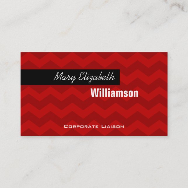 Red Chevron Cartes de visite professionnels modern (Devant)