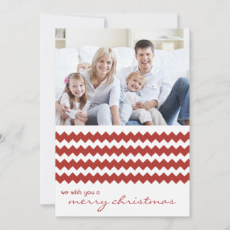 Red Chevron Chic Family Holiday Carte Appartement
