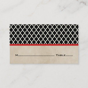 Red Chic Quatrefoil Cartes de Place