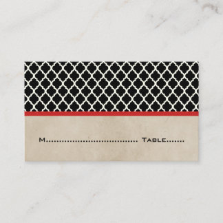 Red Chic Quatrefoil Cartes de Place