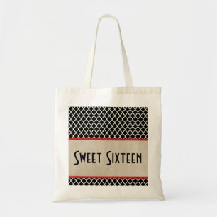 Red Chic Quatrefoil Sweet 16 Sac