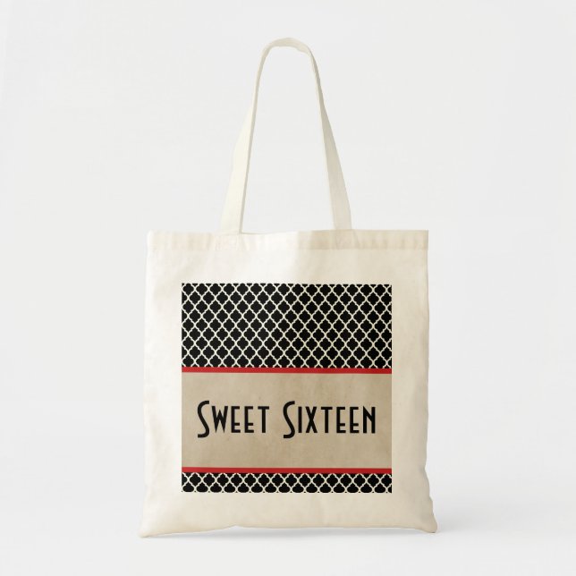 Red Chic Quatrefoil Sweet 16 Sac (Devant)