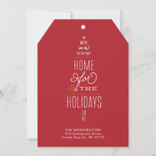 Red Christmas Card Moving Faire-part Nouvelle adre