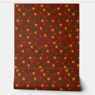 Red Christmas Classic Fête Motif Papier peint