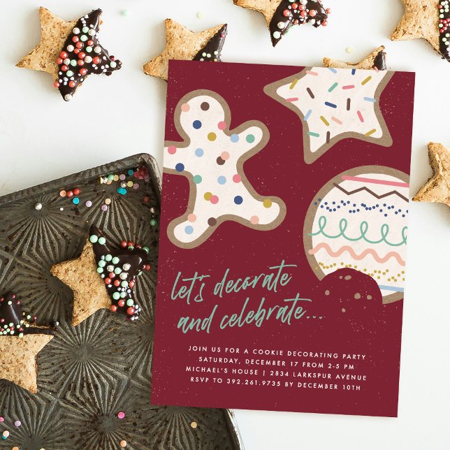 Red Christmas Cookie Décoration Party Invitation (Créateur téléchargé)