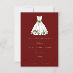 Red Christmas Décor nuptiale Shower Invitation