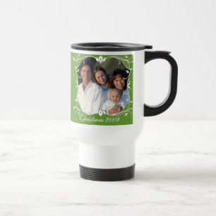 Red Christmas Family Photo Stainless Travel Mug