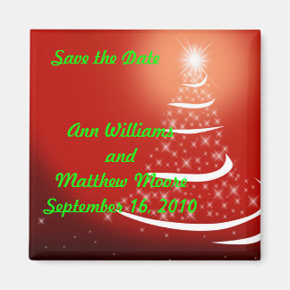 Red Christmas Save the Date Magnet