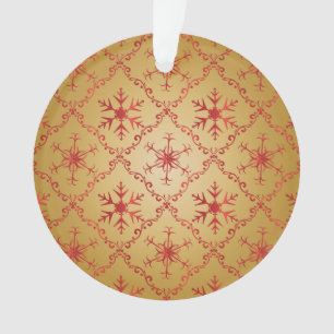 Red Christmas Stars on Gold