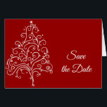 Red Christmas Tree Winter Wedding Enregistrer la d<br><div class="desc">Donnez un ton festif à vos noces de décembre avec l'élégante Red Christmas Tree Winter Wedding Save the Date Annonce Greeting Card. La couleur de l'arrière - plan extérieur de la carte est également personnalisable pour que vous puissiez la modifier en fonction des couleurs de votre mariage, si vous le...</div>