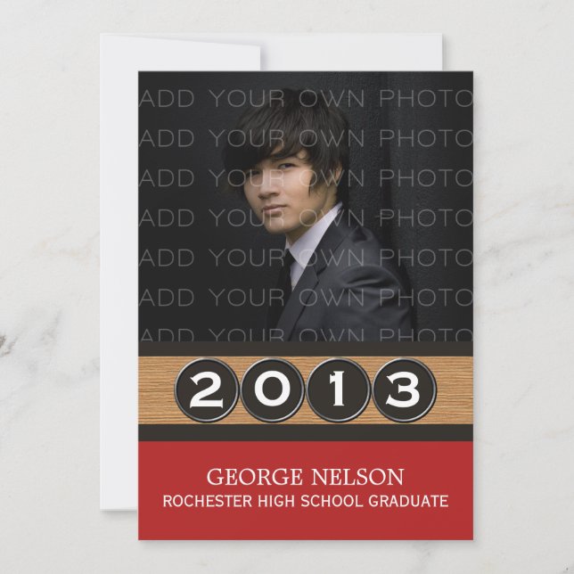 Red Classy Keys Graduation Invitation (Devant)