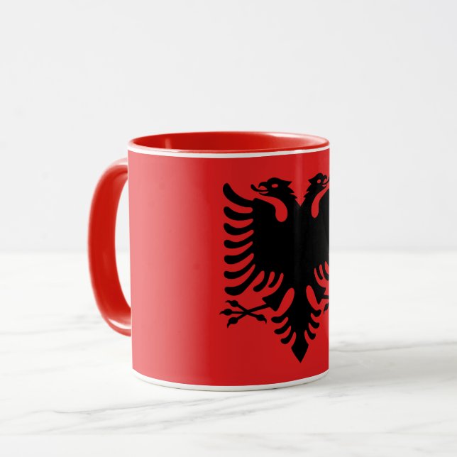 Red Combo Mug with flag of Albania (Devant gauche)