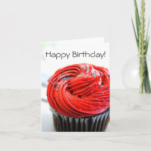 Red Cupcake photo Bonne carte d'anniversaire