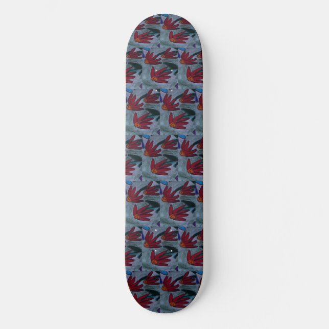 Red Daisies Skateboard (Recto)