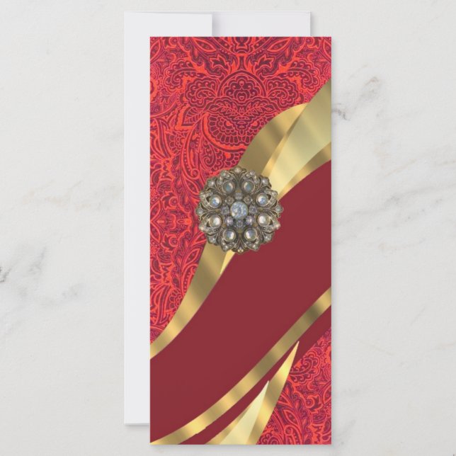Red damask & gold swirl (Devant)