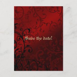 Red Damask Gothique nuptiale Invitation
