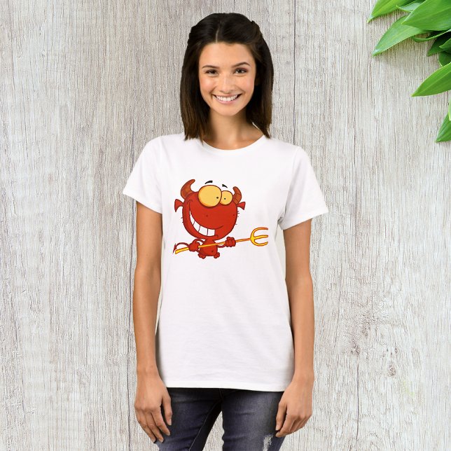 Red Devil Tenant Une T-Shirt Femme De Fourche (Créateur téléchargé)