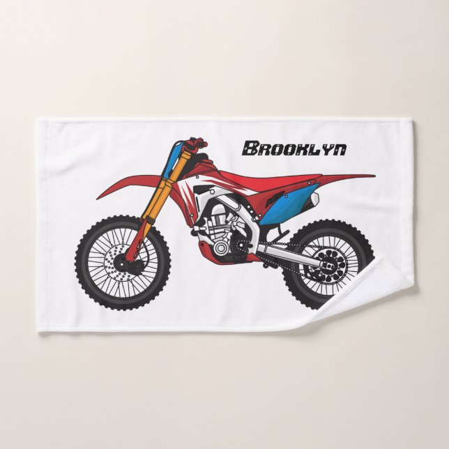 Red dirt bike motorcycle (Serviette à main)