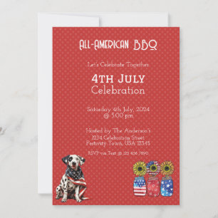 Red Dog 4 juillet Invitation Card