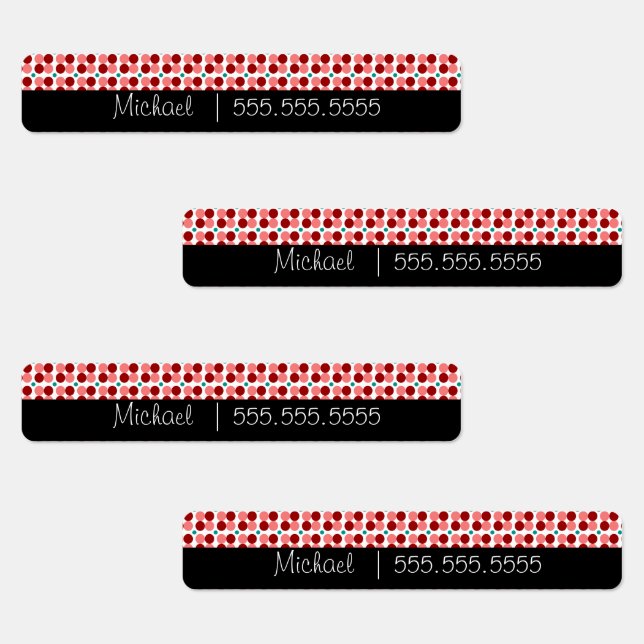 Red Dots School Nom de classe Numéro Étiquette (Groupe)