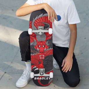 Red Dragon Nom personnalisé Skateboard