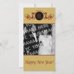 Red Dragons chinois Carte photo du Nouvel An