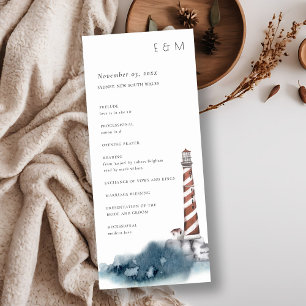 RED DUSKY BLUE LIGHTHOUSE MARIAGE PROGRAMME DE CÉR